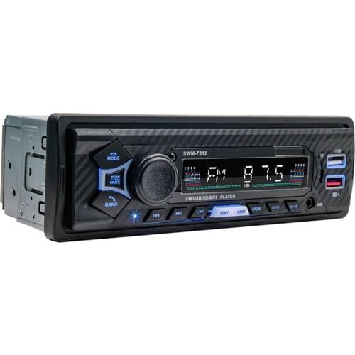 Car 12V Wireless Bluetooth Stereo USB MP3 Player Receiver with Remote, Support AUX SD FM Radio