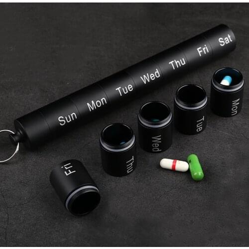 Metal Compartment Medicine Bottle Aluminum Alloy Seal Pill Bottles EDC Outdoor Camping Tool First Aid Waterproof bottle