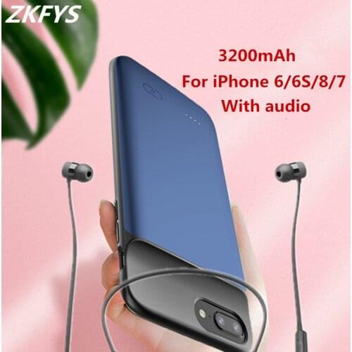 3200mAh Battery Charger Cases For iPhone 8 7 6 6S Battery Case Soft TPU Silicone Power Bank Cover External Battery Charging Case