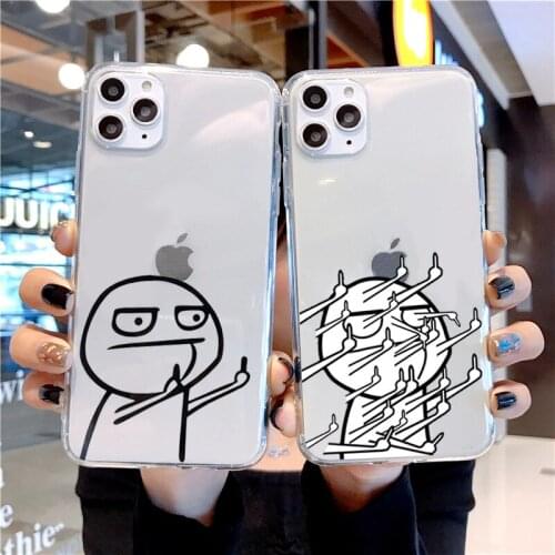 Cute Emoticons TPU Phone Case For iPhone 11 12 11Pro Max Despise Figure Soft Back Cover For iPhone X XR XS Xs Max 7 8 6 6s Plus