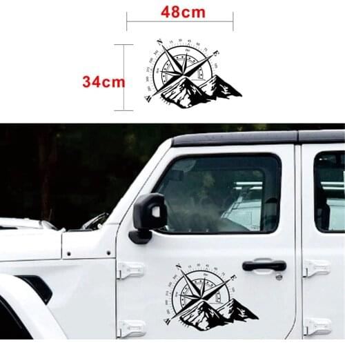 Black off road compass snow mountain decal hood graphic vinyl car sticker for toyota hilux revo vigo pickup accessories