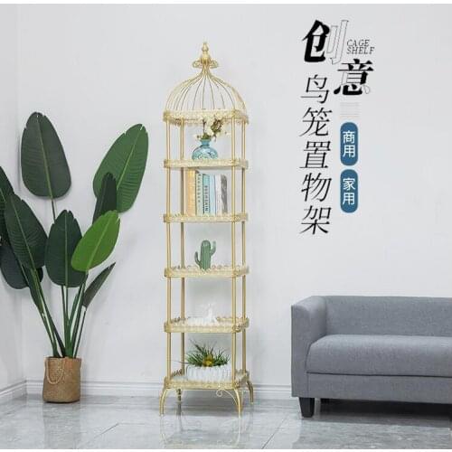 European-style floor-to-ceiling flower racks, wrought iron multilayer retro bird cages, living room balconies, fleshy racks, cos