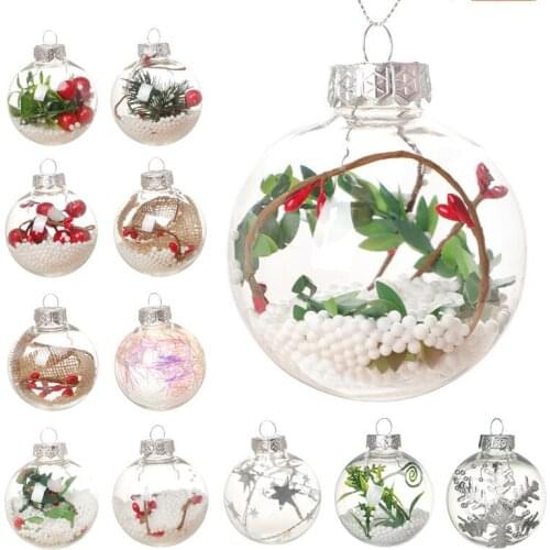 DIY Christmas Hollow Ball Decoration Ball Paintable Christmas Decoration Ornament Ransparent Ball Candy Packaging Box