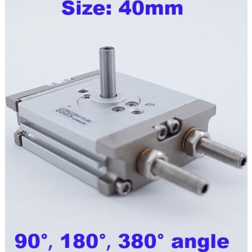 Compact rotary cylinder rack&pinion size 40mm CRQ2BS/CDRQ2BS 90 180 380 degree air actuator cylinder with air cushion magnet