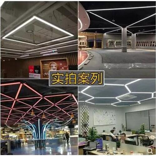 L Led strip light office lighting square pass chandelier long office building super bright lighting strip stitching office light