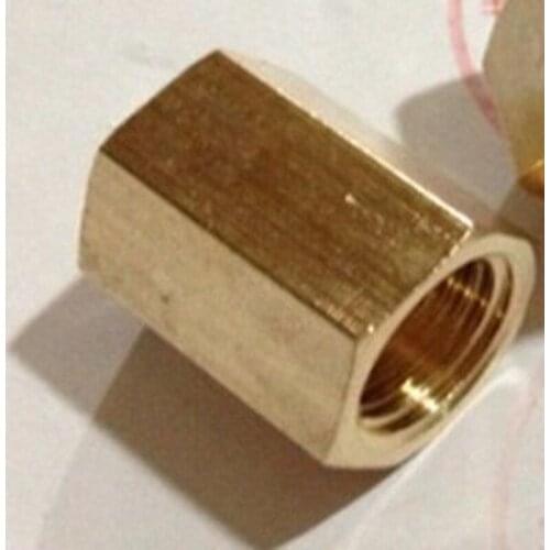 M10x1mm Female Thread Brass Pipe Fittings Hex Nut Rod Connector Coupling