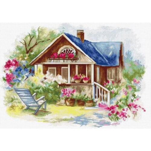 -Luca-S BU4001 Summer Cottage 52-40 .cross stitch sets Counted Cross Stitch Cross Stitch Kits Embroidery Needlework Sets