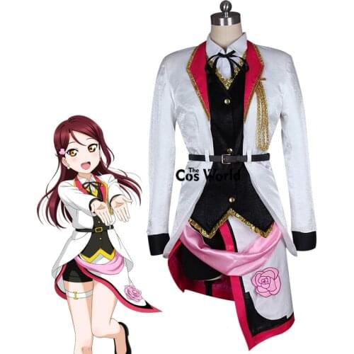 Love Live Sunshine Aqours Sakurauchi Riko Mirai Ticket Coat Shirt Vest Apron Pants Uniform Outfit Anime Cosplay Costumes