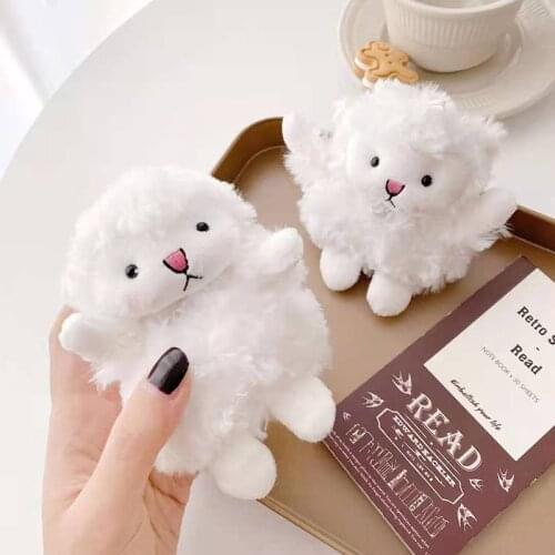 Cute Plush Sheep Earphone Case For Airpods Case Bluetooth Headphone Rotective Cover Accessories For Apple Airpods 2 3 Shell