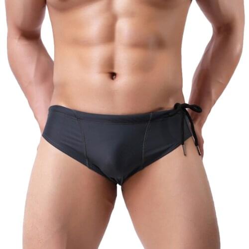 Sexy Male Swim Briefs Low Rise Mens Nylon Swimwear Brief Bikini Mens Swimming Surf Elastic Sunga Underpants