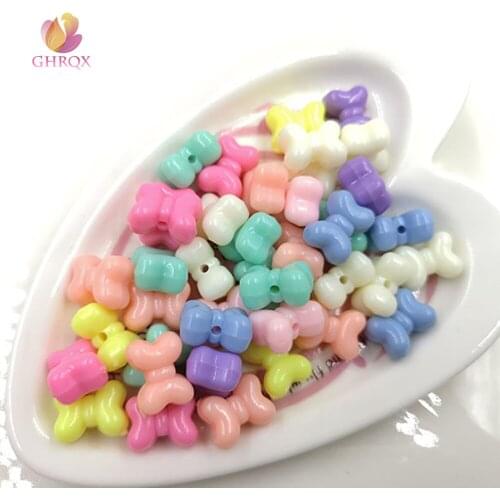 New bow shaped beads DIY handmade beaded bracelet necklace material long about11mm