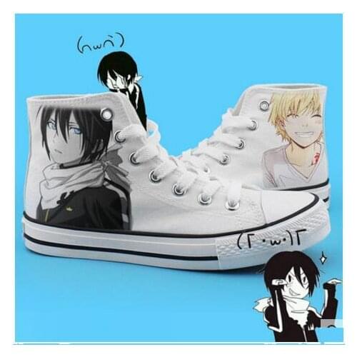 High0-Q Unisex Noragami Yato Iki Hiyori Yukine Canvas shoe plimsolls Student Lover Cosplay Noragami Casual Canvas Shoes