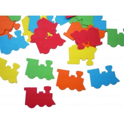 Primary Colors Train Confettis birthday wedding bridal baby shower party Table scatters scrapbooking
