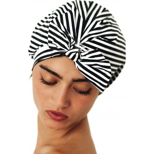 Durable Anti-mildew Waterproof Elastic Bowknot Adjustable Shower Cap Reusable Comfortable Shower Cap