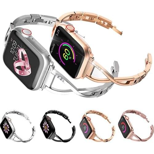 X-shape Stainless Steel Watchband 40mm 44mm for Apple Watch 5 4 38mm 42mm iWatch Band for iWatch Series 3 2 1