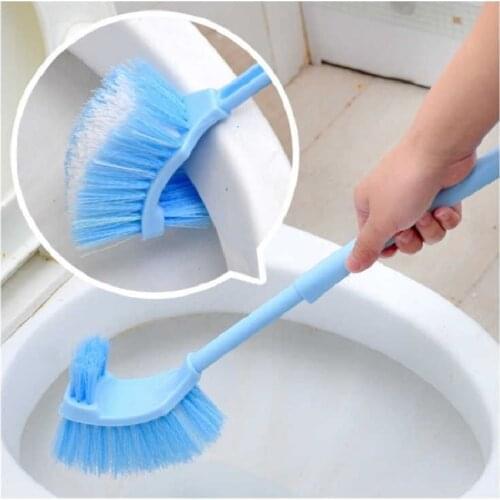 Toilet Cleaning Brush Bathroom Cleaning Accessories Portable Toilet Brush Corner Brush Bending Handle Scrubber Curved