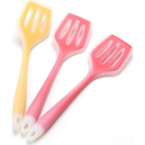 Food Grade Silicone Spatula Drain Flat Cooking Spatula Kitchen Accessories Meats Pastry Non-Stick Home Cooking Tool