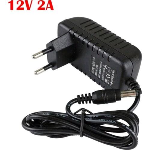 SMTKEY 12V 2A AC 100V-240V Converter Adapter DC 12V 2A 2000mA Power Supply EU UK AU US Plug 5.5mm x 2.1mm for CCTV IP Camera