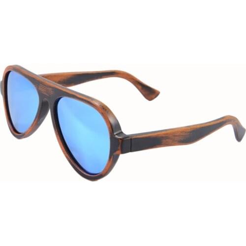Fashion women men pilot sunglasses 100% UV400 polarized oval shape glasses handmade wooden bamboo glasses summer goggle z6068