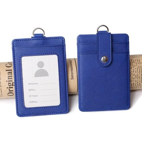 1PC PU Leather ID Badge Case Bank Credit Card Badge Holder 5 Slot Card Sleeve Sets Card Holder Bag Accessories