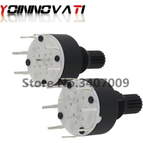 1PCS SR16 Plastic 16MM Rotary Band Switch 2 Pole 3 4 Position 1 Pole 5 6 8 Position Handle Length 15MM Axis Band Switch