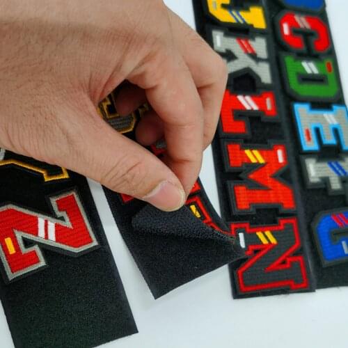 1PC English Alphabet Letter Embroidery Velcros Patches Letters Stripes Cloth Accessories Stickers Name Military Patches Tactical