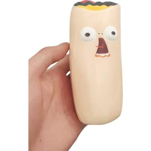 2 PCS Jumbo Kawaii Throw Throw Burrito Squishy Doll Slow Rising Stress Relief Squeeze Toys for Baby Kids Xmas Gift 13*5.5 CM