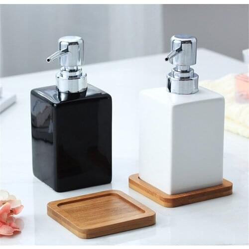 320ml Ceramic Soap Dispenser Home Hotel Bathroom Shower Gel Hand Sanitizer Shampoo Bottle Liquid Replace Empty Sub-bottle