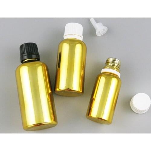 360 x 10ml 20ml 30ml 50ml 100ml Essential Oil Portable Gold Paiting Glass With Cap For Liquid Reagent Pipette Bottle with Lock