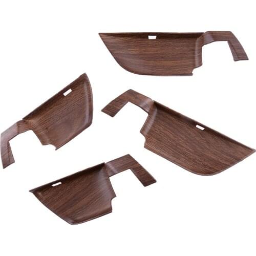 4pcs/Set Car Interior Door Pull Handle Bowl Cover Trim Fit for Honda Accord 10th 2018 2019 2020 Brown Peach Wood Grain
