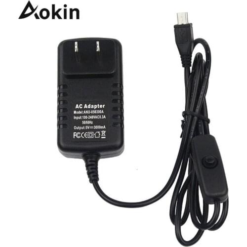5v 3a Power Supply Charger Ac Adapter Micro Usb Cable With Power On/off Switch For Raspberry Pi 3 Banana Pi Pro Model B B+ Plus