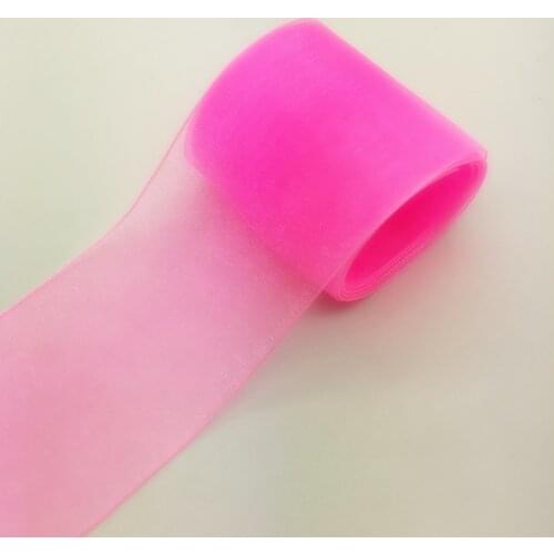 5yards/Lot 2" 50mm Pink Organza Ribbon Bow Wedding Decoration Lace Crafts
