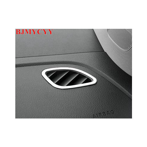BJMYCYY 2PCS/SET Auto upper air-conditioning outlet stainless steel decorative box For Volkswagen vw POLO 2011-2017