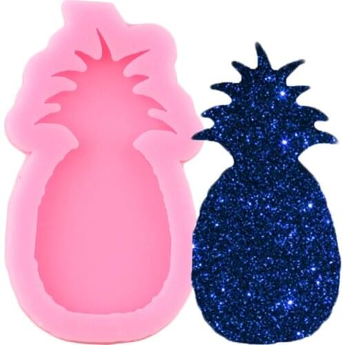 Shiny Glossy Pineapple Keychain Mold Fruit Pendant Silicone Epoxy Resin Molds Craft DIY Charms Necklace Jewelry Making Moulds
