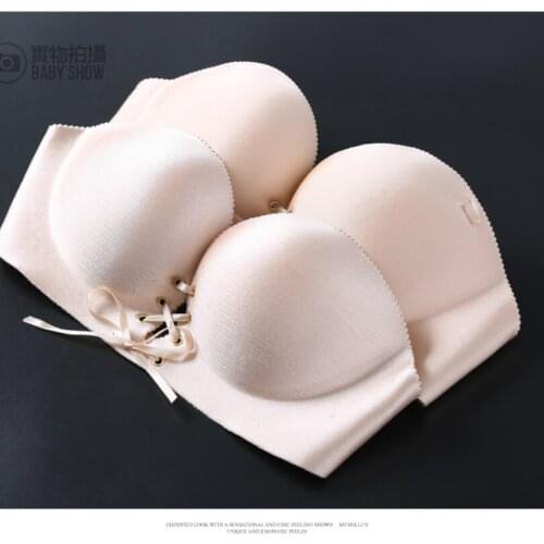 Women Push Up Bra Vs Underwear Black Sexy Brassiere Women Push Up Bra A Cup 1/2 Cup One Piece Seamless Push Up Bra Gather Bras