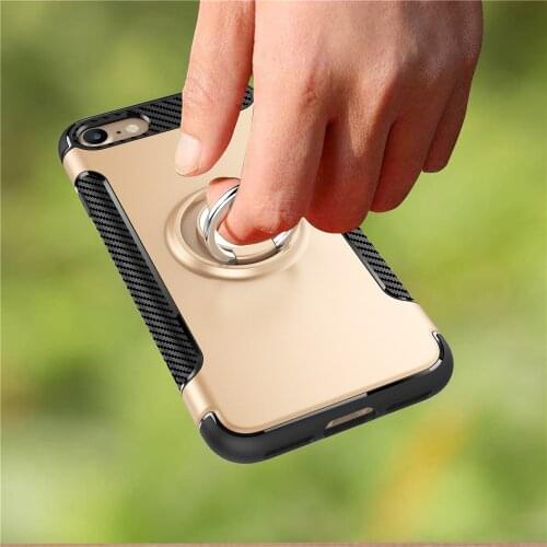 For Iphone X XR XS Max Case Hybrid Silicone PC Rugged Armor Case Magnetic Ring holder Cover For Iphone 6s 7 8 8plus