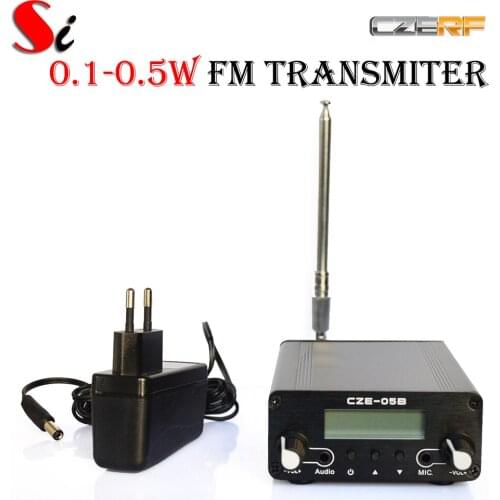 CZERF FM transmitter 0.1W/ 0.5W CZE-05B stereo pll radio broadcast Metal Ant PS Kit
