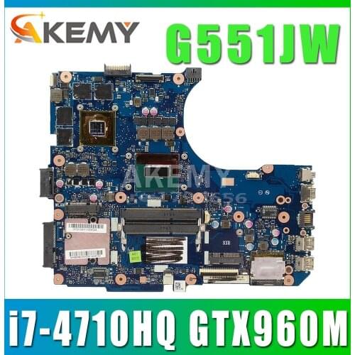 Enviar bordo + GTX960M i7-4710HQ G551JW Motherboard Para For Asus G58J G551JW N551JM N551JW G551JW N551JX laptop Mainboard