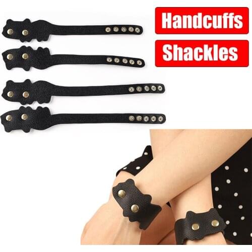 Genuine Lether Bondage Restraint Fetish Slave Handcuffs & Shackles Adult Erotic BDSM Sex Toys For Woman Couple Game Sex Products