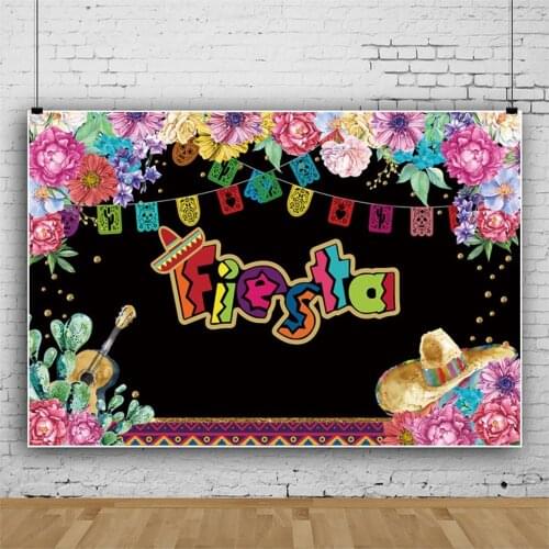 Carnival Celebration Colorful Flowers Bunting Backdrops Kids Photography Birthday Party Photos Background for Shooting Decor