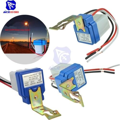Auto Switch Sensor On/Off Photocell Street Light Switch 50-60Hz 10A Photo Control Photoswitch Sensor DC 12V 24V AC 220V