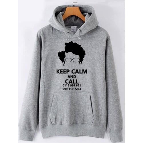 Moss The It Crowd FLIPPIN' AWESOME Keep Calm And Call Emergency Service Number Girls Woman Hoodie Autumn Winter Fleece ZIIART