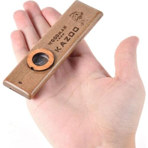 2019 Classic wooden kazoo beautiful smooth surface musical instrument grade with attached film metal box Simple construction