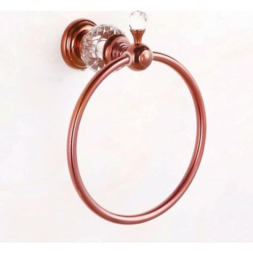 Towel Rings Luxury Crystal Brass Gold Towel Ring Towel Holder Bath Towel Bar Bathroom Accessories Home Decoration Useful