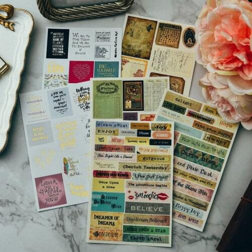KSCRAFT Vintage Style Stickers Set for Scrapbooking Happy Planner/Card Making/Journaling Project