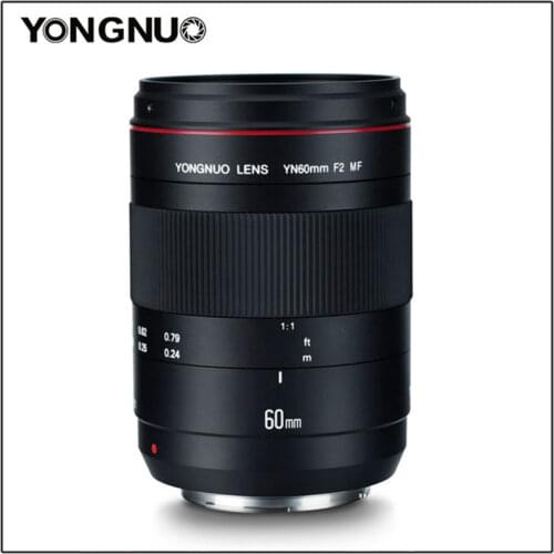 YONGNUO YN60mm F2 MF 0.234m Macro Lens Manual Focus with Distance Indicator for Canon EOS 70D 5D2 5D3 600D DSLR Camera