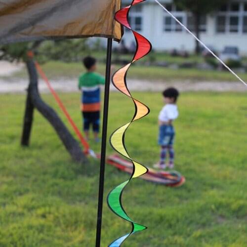 Multi-function Foldable Rainbow Spiral Windmill Wind Spinner Home Garden Decor Outdoor Kids Toy