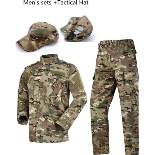 Mens Sets Multicam U.S Army Uniform Ribstop Military Uiforms With Tactical Baseball Hats