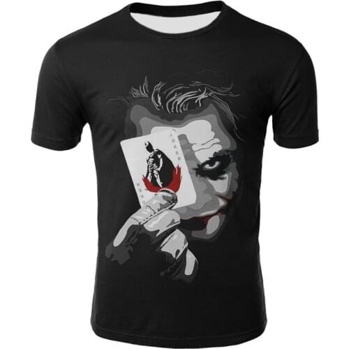 Summer 2021 New 3D Clown T-shirt Wild Casual Fashion T-Shirt Short Sleeve T-shirt Joke Boy Jacket Cool T-shirt Men Clothing