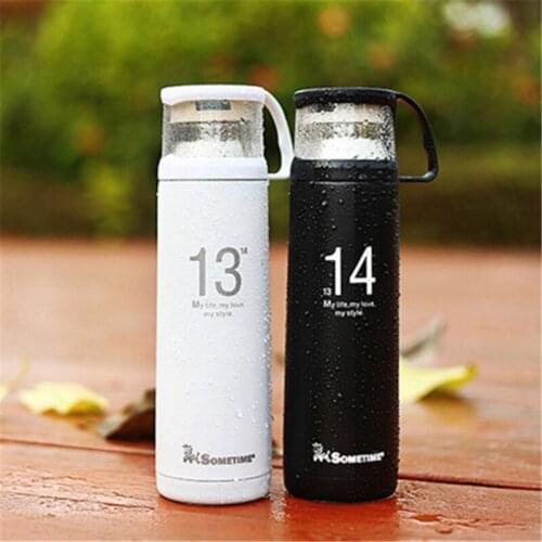 Couple mug stainless steel thermos vacuum flask water bottle outdoor portable travel 300-500ML One Life One Love 1314 Lover